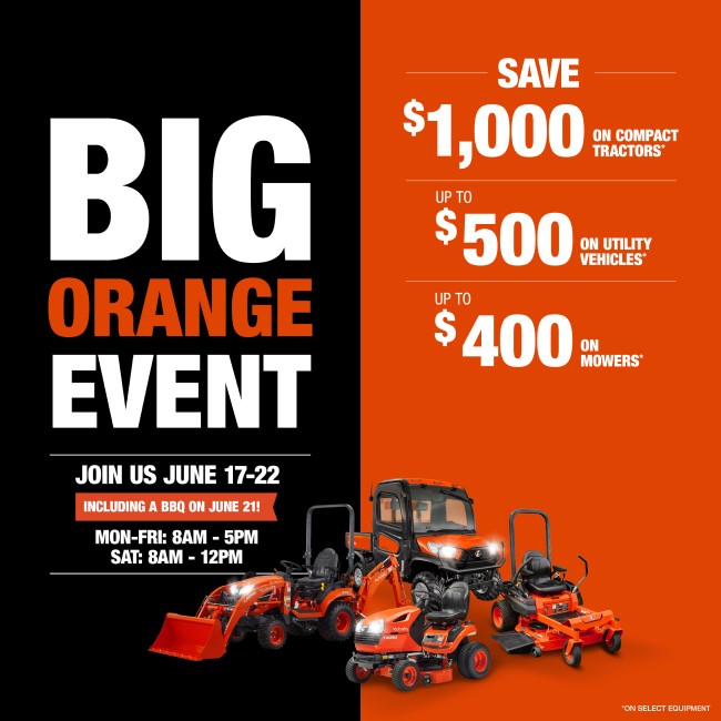Kubota Big Orange Event Sale - Join Us June 17-22